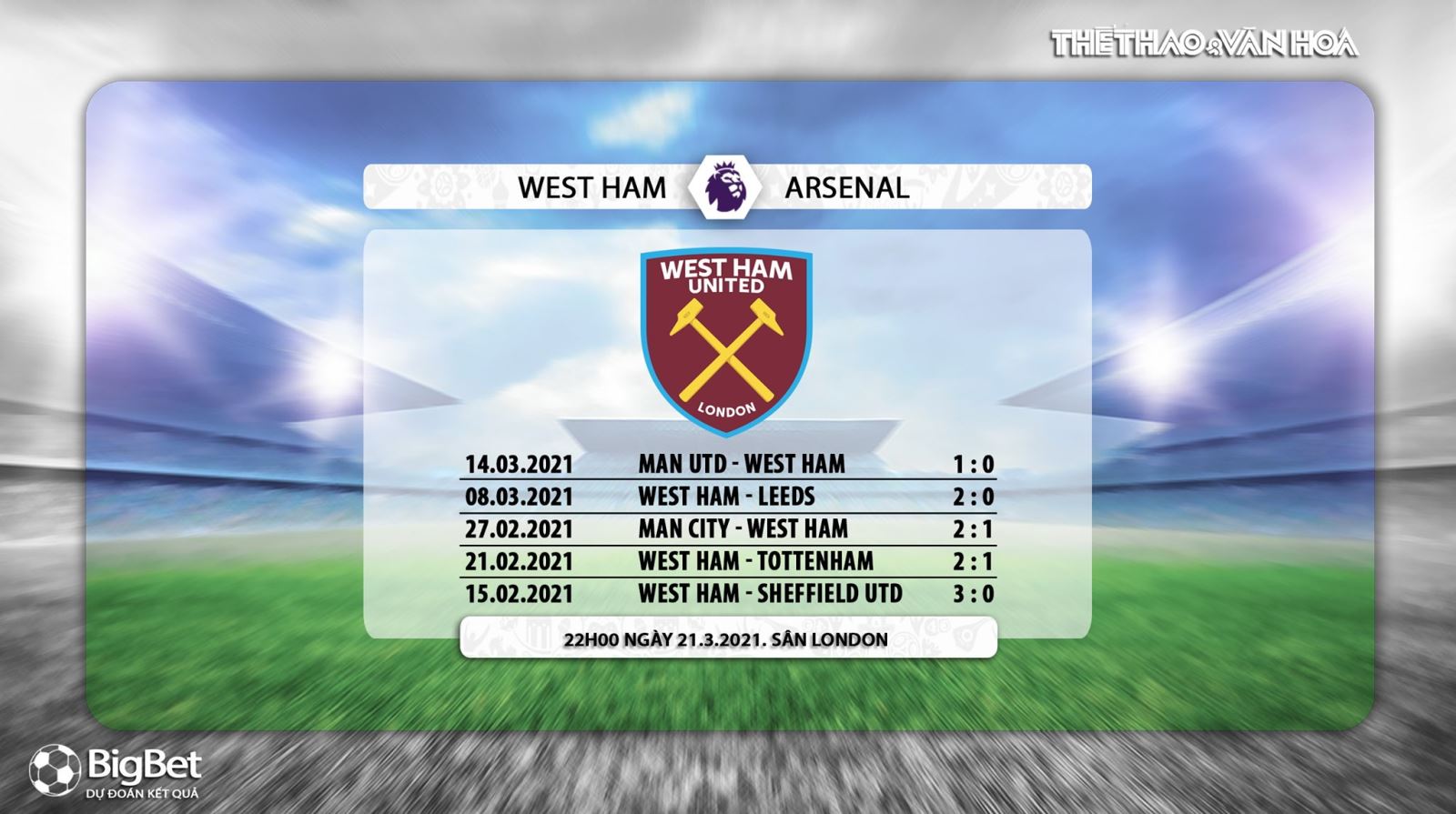 Trực tiếp K+, K+PM: West Ham vs Arsenal. Trực tiếp bóng đá Anh hôm nay. Xem K+