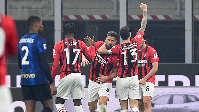 Inter 1-2 Milan: Giroud lập cú đúp, Milan ngược dòng trong 3 phút