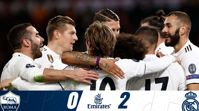 Video clip bàn thắng AS Roma 0-2 Real Madrid: Gareth Bale toả sáng, Real đi tiếp với ngôi đầu
