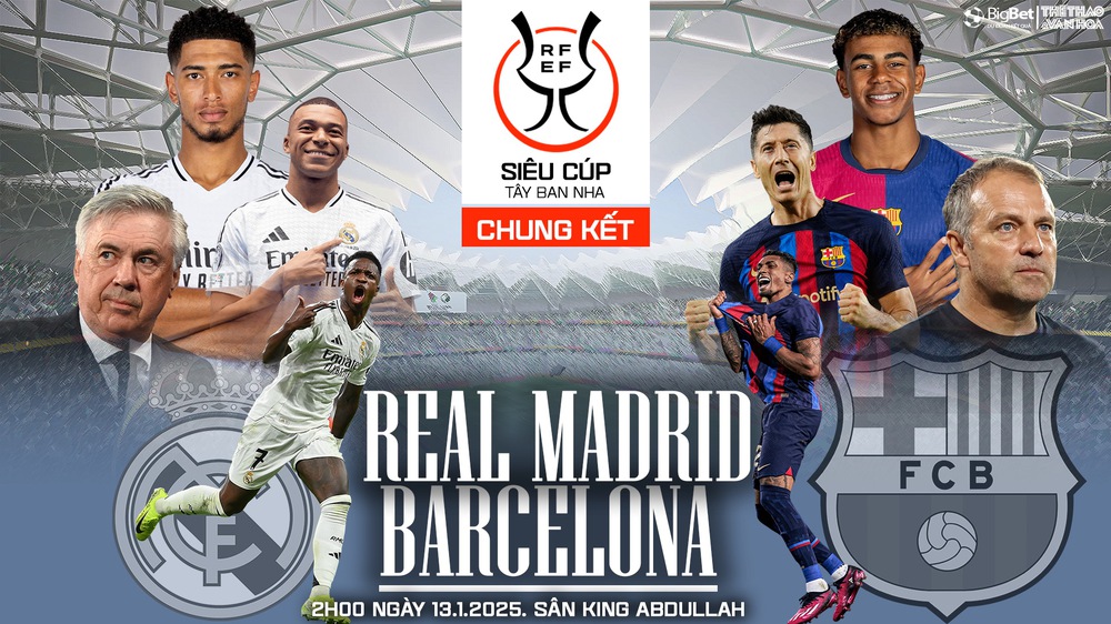 Soi Kèo, soi tỷ lệ Real Madrid vs Barcelona 02h00 ngày 13/1, Chung kết Siêu cúp Tây Ban Nha - Ảnh 1.