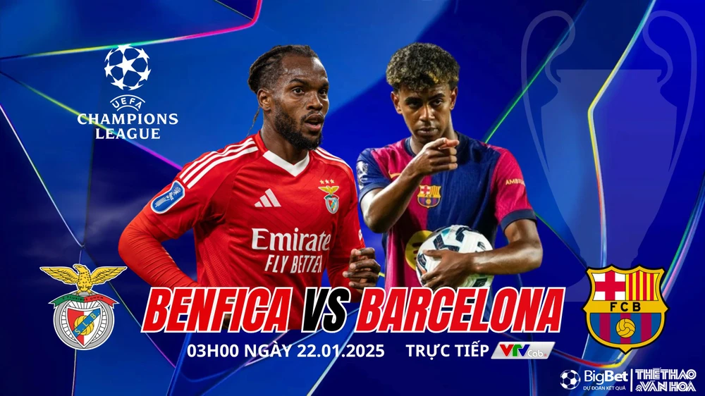 Soi Kèo, soi tỷ lệ Benfica vs Barcelona 03h00 ngày 22/01, UEFA Champions League - Ảnh 1.