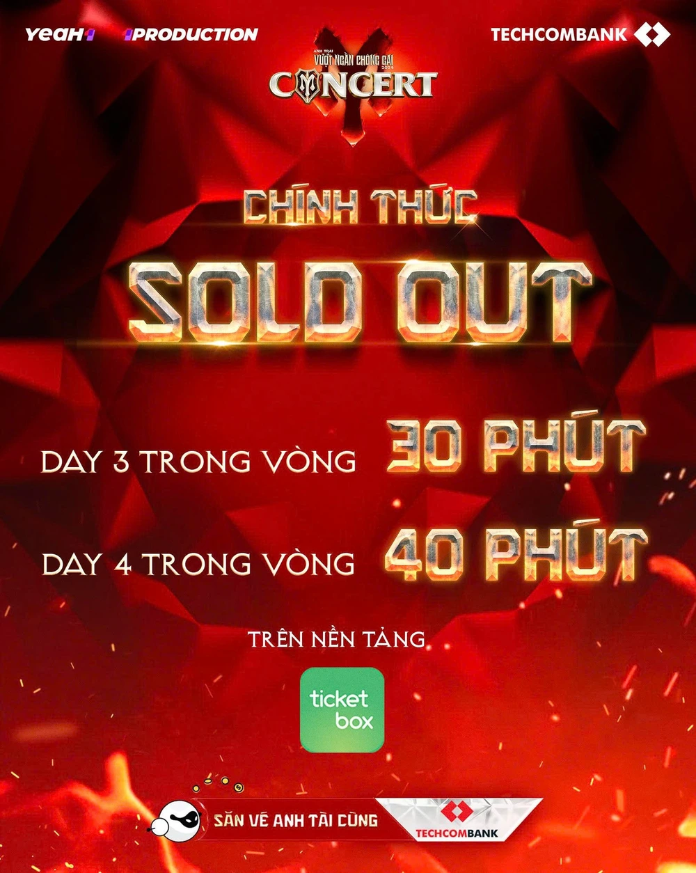 Concert 'Anh trai vượt ngàn chông gai' Day3&4 tại TP.HCM 'cháy vé' sau 30 phút mở bán - Ảnh 1.