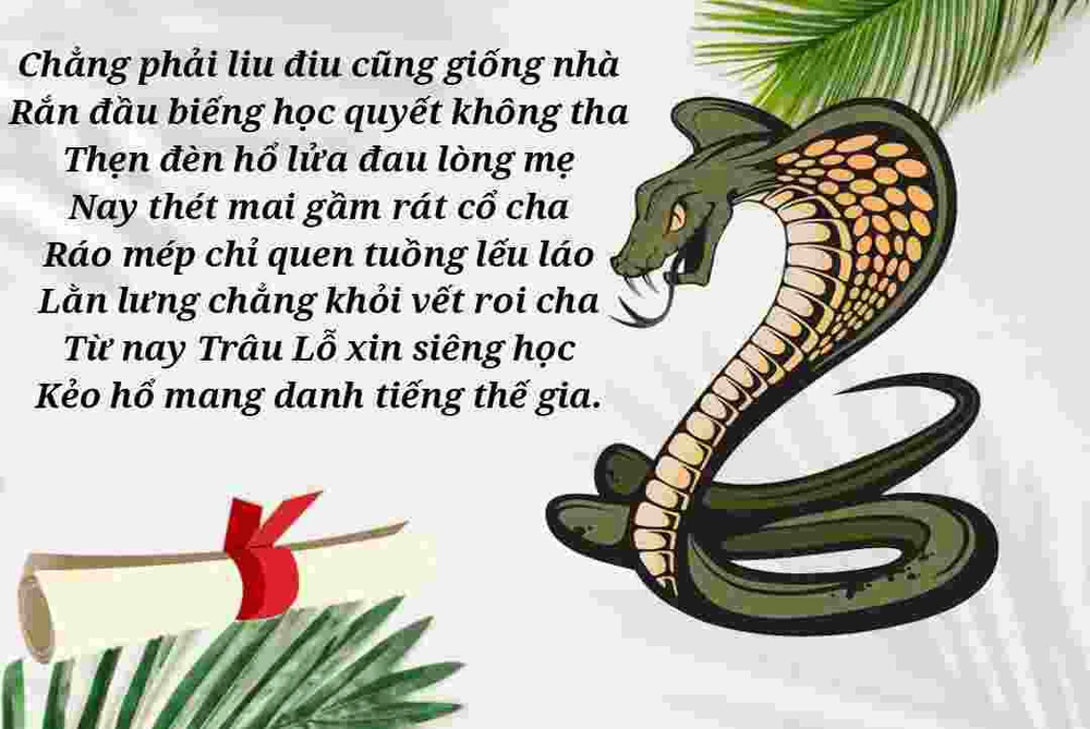 Báo Xuân - Chữ và nghĩa: Họ hàng nhà rắn qua một bài thơ - Ảnh 2.