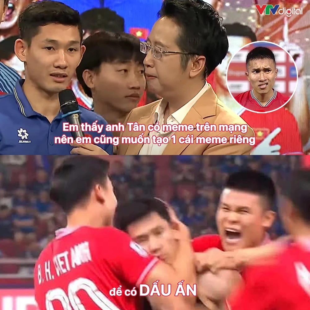 Các ngôi sao ĐT Việt Nam thể hiện khiếu hài hước trên sóng truyền hình, thi nhau tạo &quot;meme&quot; của riêng mình - Ảnh 1.