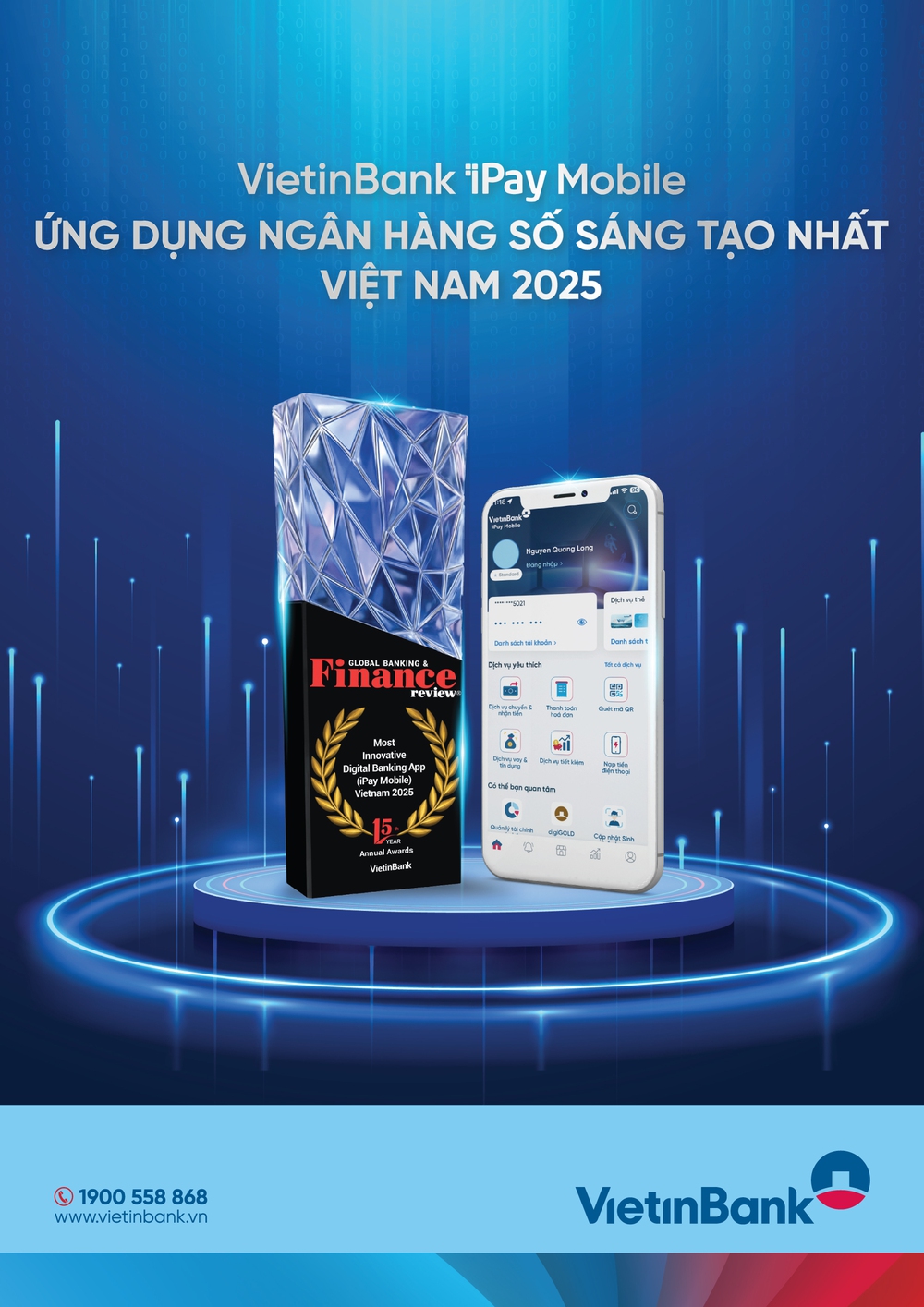 VietinBank iPay Mobile nhận giải thưởng &quot;Ứng dụng Ngân hàng số sáng tạo nhất Việt Nam 2025&quot; - Ảnh 1.