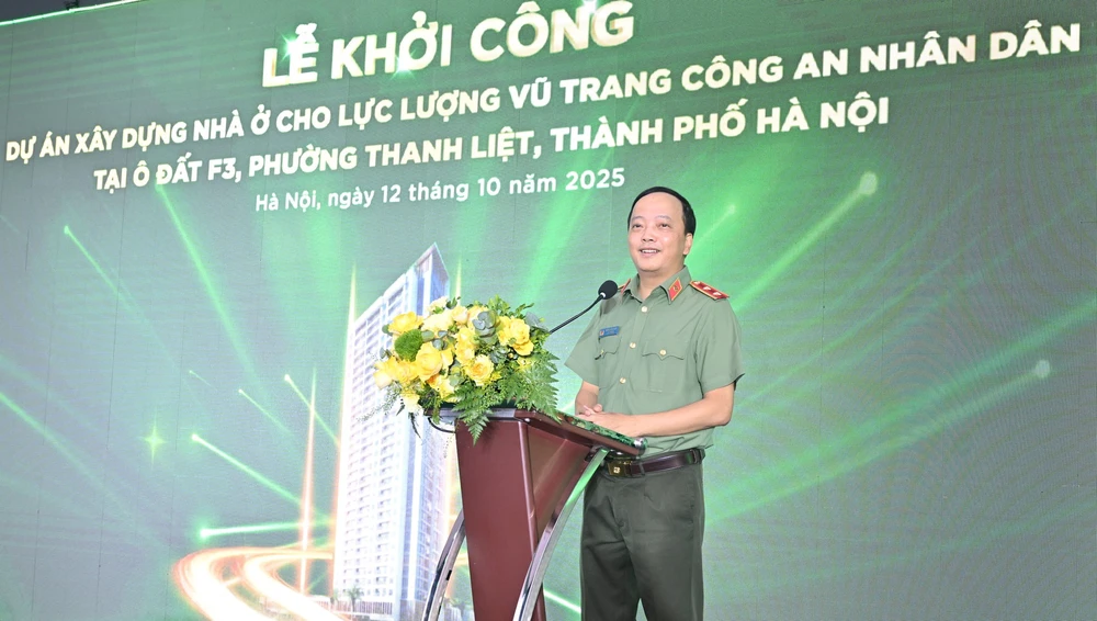 Khởi công dự án nhà ở cho lực lượng vũ trang Công an tại phường Thanh Liệt, Hà Nội - Ảnh 1.