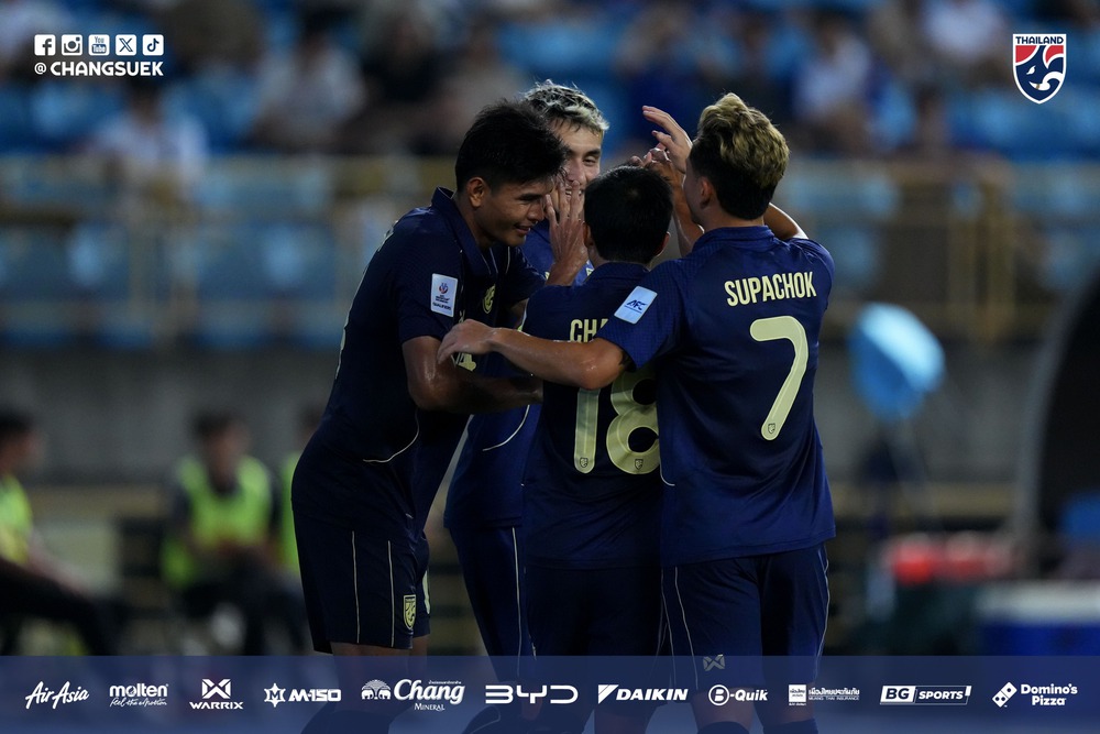 Tuyển Thái Lan thắng đậm Đài Loan (Trung Quốc) 6-1, chiếm ngôi đầu bảng D vòng loại Asian Cup 2027