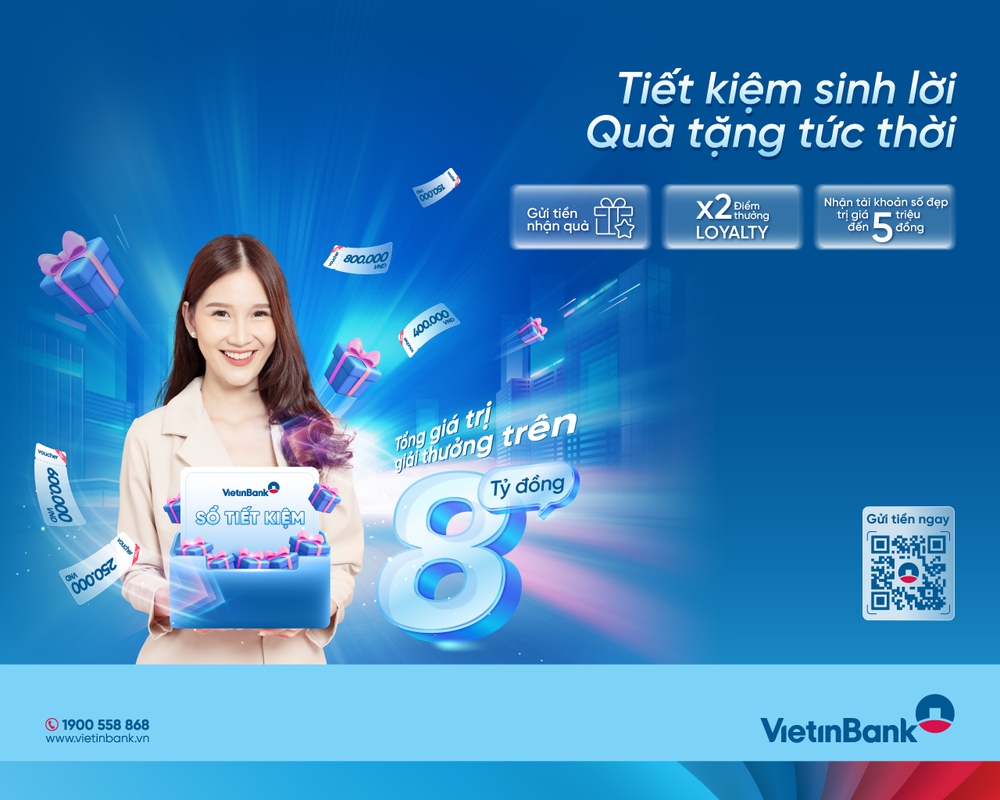 VietinBank tung ưu đã độc quyền với &quot;Tiết kiệm sinh lời – Quà tặng tức thời&quot; - Ảnh 1.