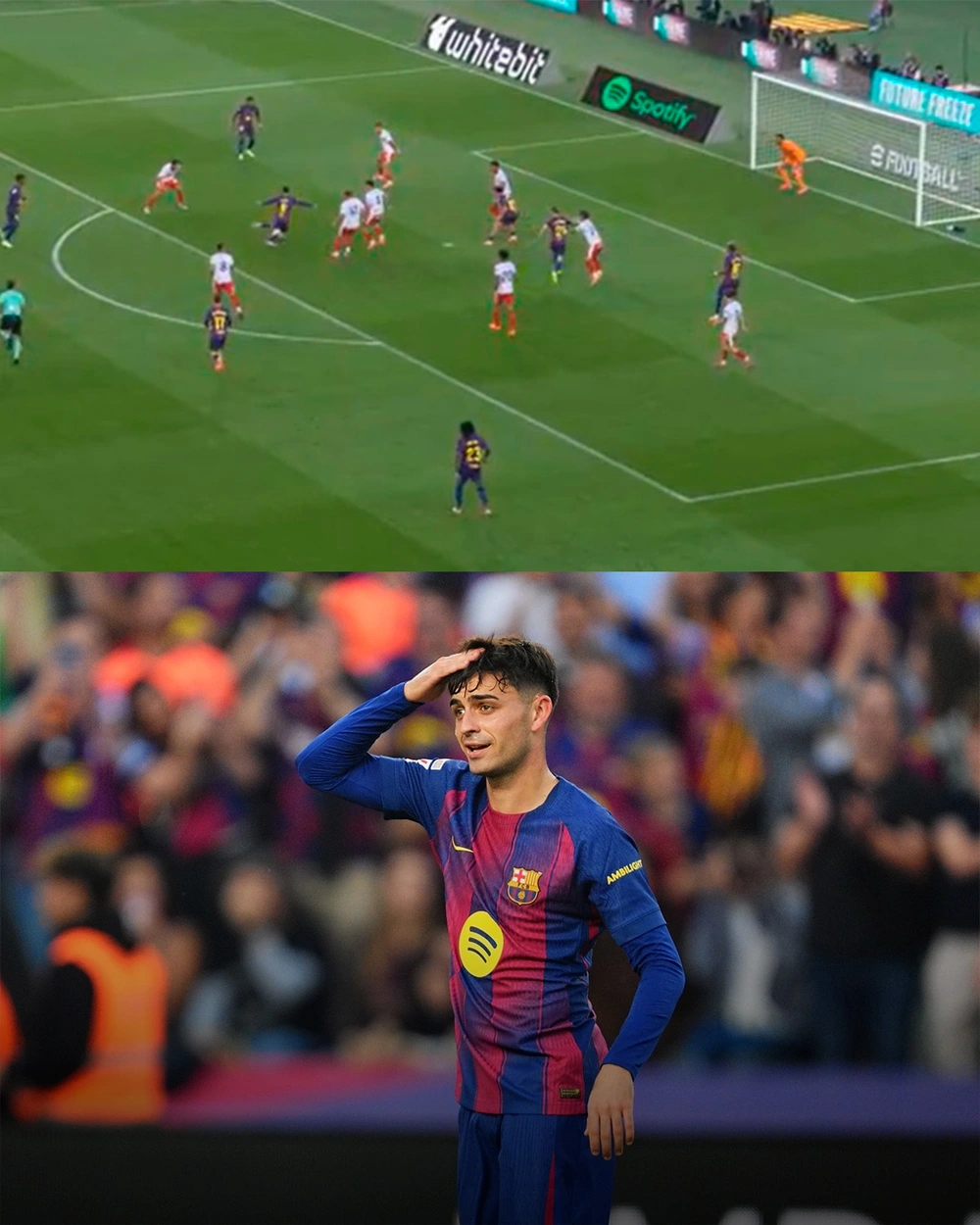 Barca giành chiến thắng đầy cảm xúc sau khi HLV Hansi Flick nhận thẻ đỏ - Ảnh 1.