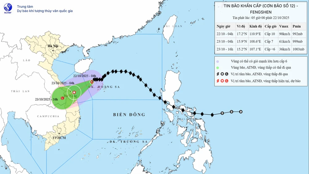 Bão số 12 cách thành phố Đà Nẵng khoảng 310 km - Ảnh 1.