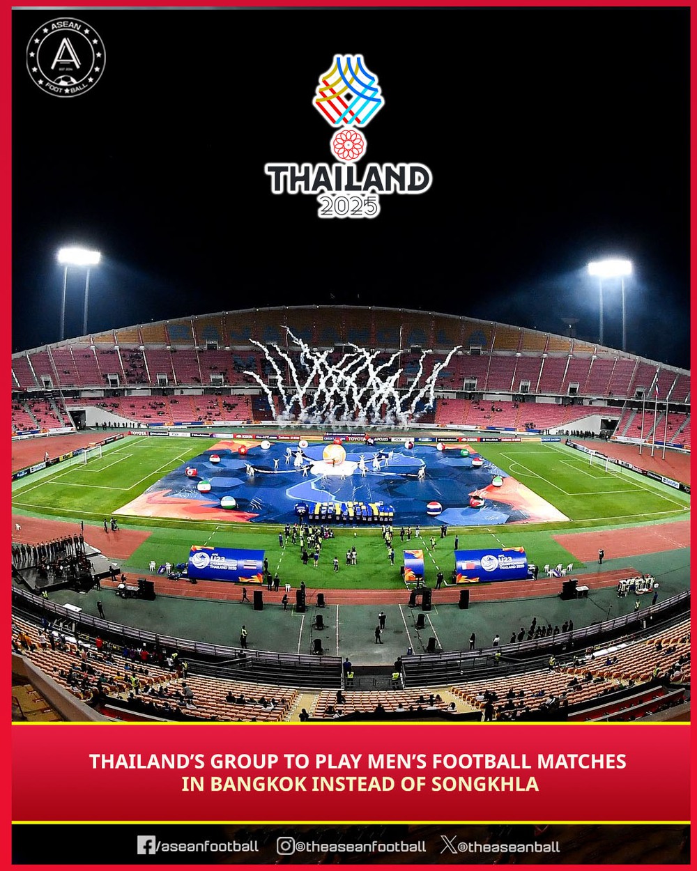 U22 Thái Lan sẽ thi đấu tất cả các trận bóng đá nam SEA Games 33 ở Bangkok