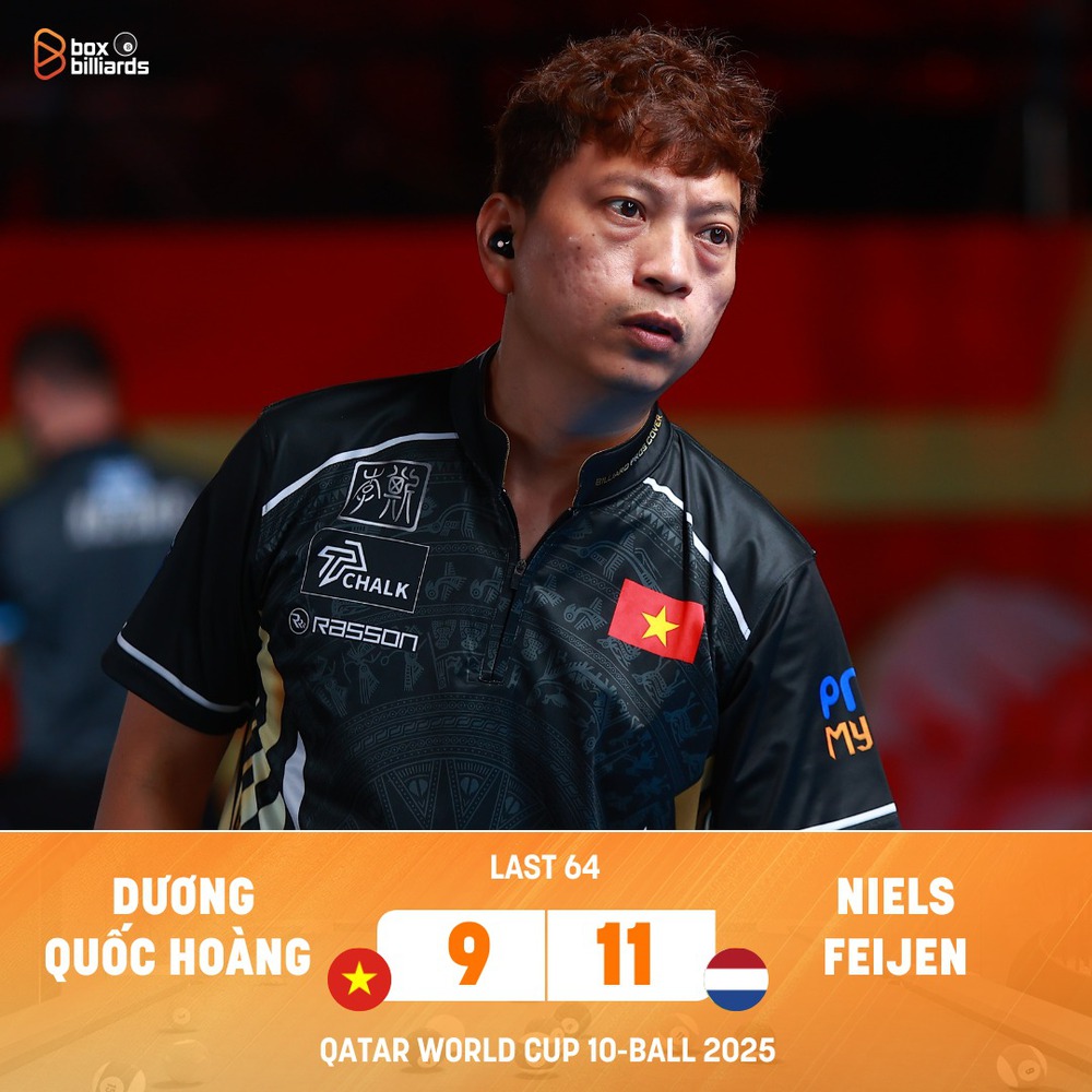 Hoàng Sao thua ngược “kẻ hủy diệt” Niels Feijen tại Qatar World Cup 10 Ball 2025 Hoàng Sao thua ngược “kẻ hủy diệt” Niels Feijen tại Qatar World Cup 10 Ball 2025