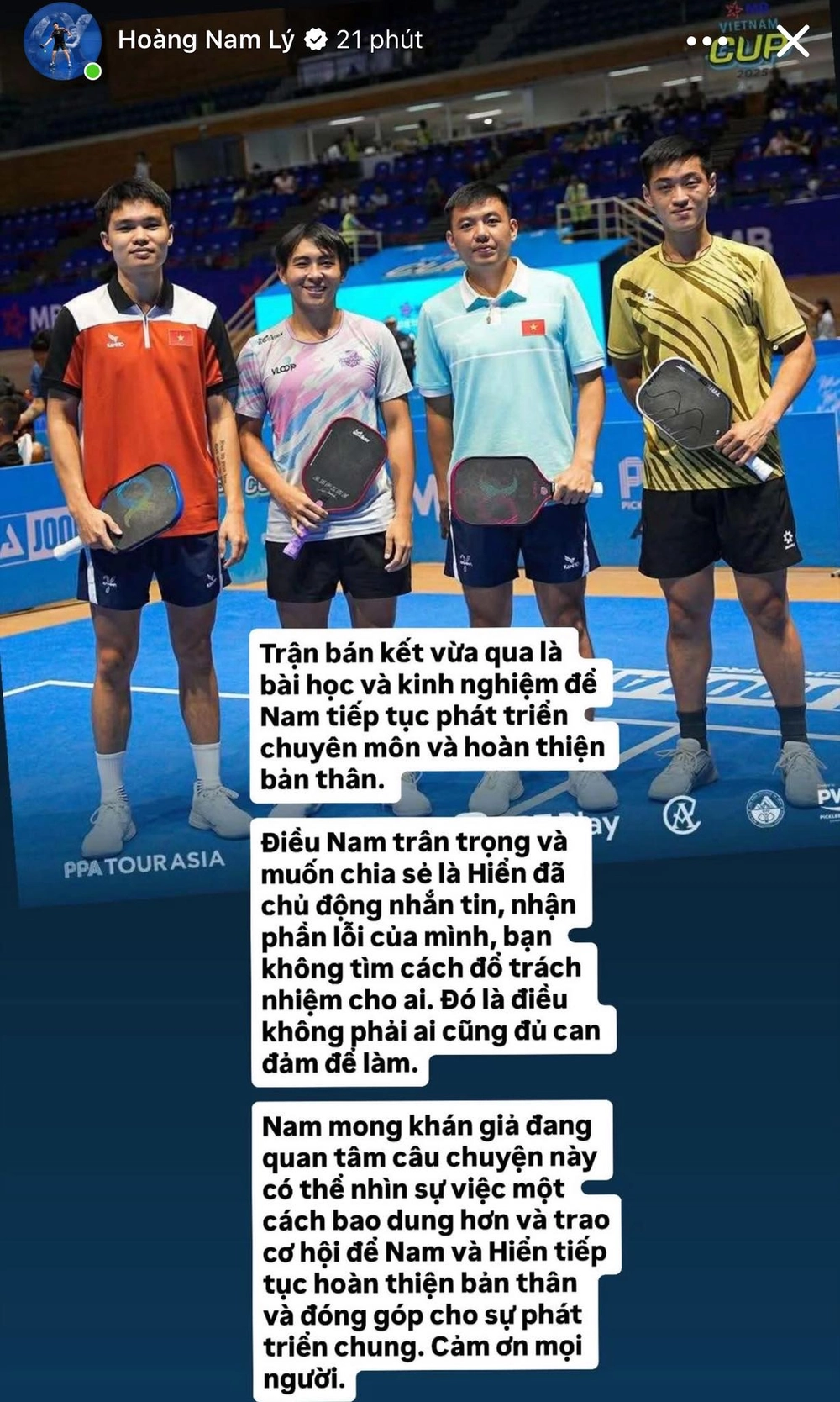 Vinh Hiển lên tiếng, Hoàng Nam trả lời sau vụ tai tiếng tại giải Pickleball châu Á - Ảnh 2.
