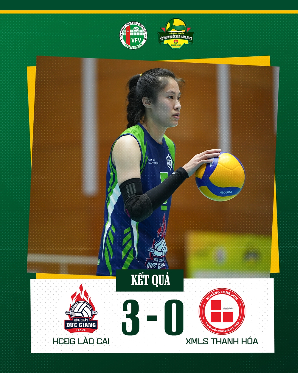 HCĐG Lào Cai đánh bại Thanh Hóa 3-0, vẫn còn hy vọng vào top 4 giải bóng chuyền VĐQG 2025