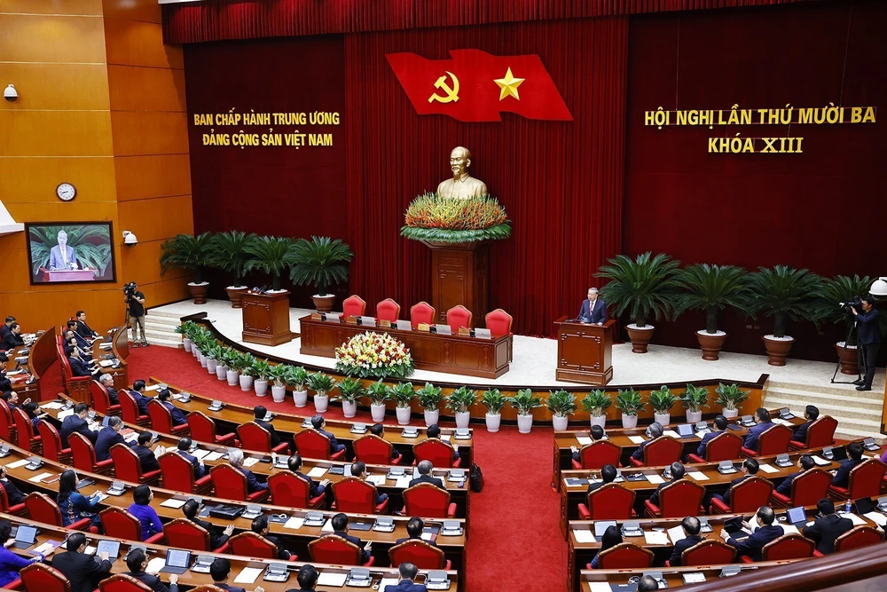 Thông cáo báo chí phiên bế mạc Hội nghị Trung ương 13 - Khóa XIII - Ảnh 1.