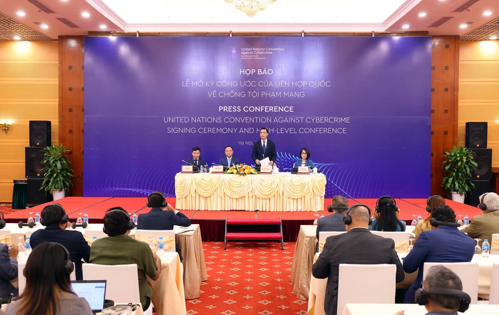 Họp báo Lễ mở ký Công ước của Liên hợp quốc về chống tội phạm mạng - Ảnh 1.
