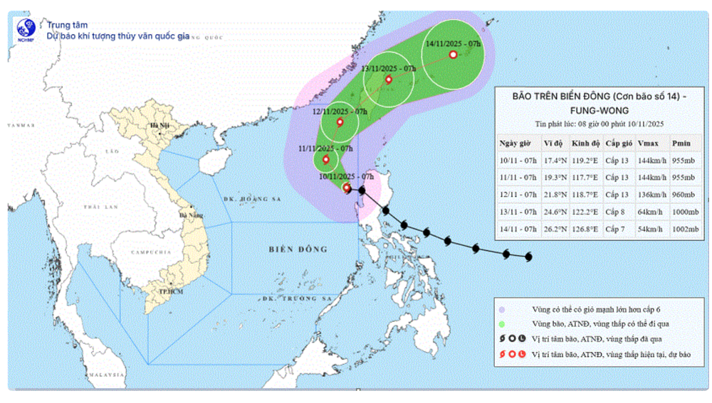 Bão số 14 gây gió mạnh trên khu vực Bắc Biển Đôngff - Ảnh 1. Bão số 14 gây gió mạnh trên khu vực Bắc Biển Đôngff - Ảnh 1.