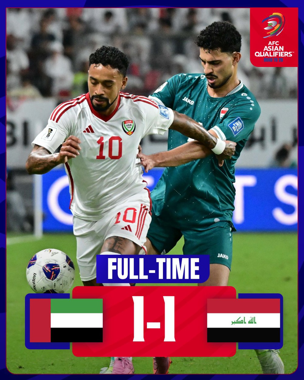 Cầu thủ nhập tịch ghi bàn, UAE hòa Iraq tại vòng loại World Cup 2026 - Ảnh 3.