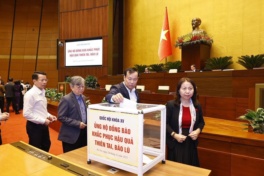 Đại biểu Quốc hội quyên góp ủng hộ đồng bào khắc phục hậu quả thiên tai, bão lũ - Ảnh 6.