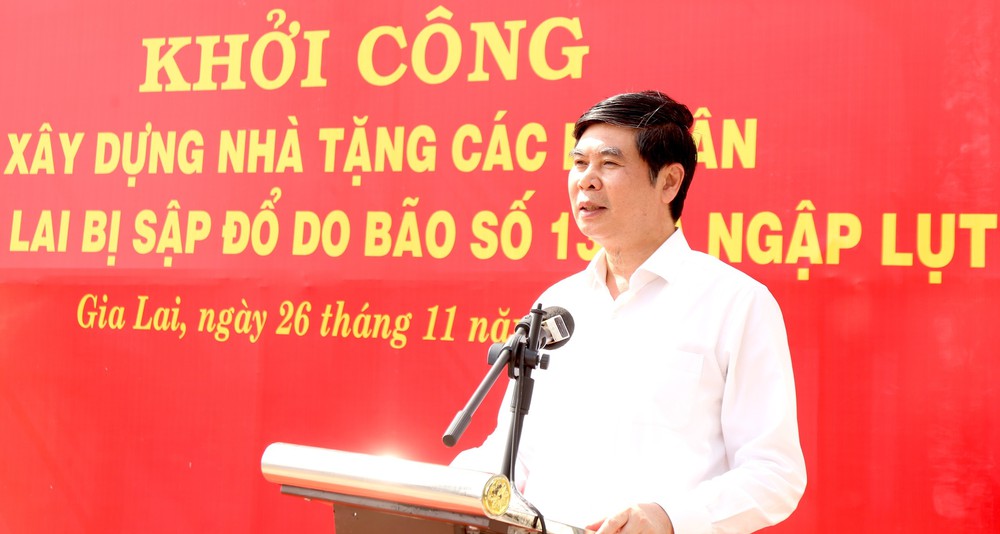 Bộ Công an khởi công xây dựng nhà tặng các hộ dân bị thiệt hại do bão số 13 - Ảnh 2.