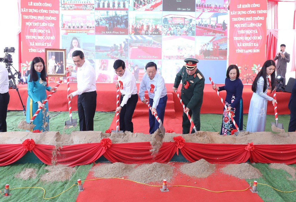 Phó Thủ tướng Chính phủ Trần Hồng Hà dự Lễ khởi công xây dựng công trình Trường phổ thông nội trú liên cấp TH&THCS Khuất Xá tại Lạng Sơn - Ảnh 3.