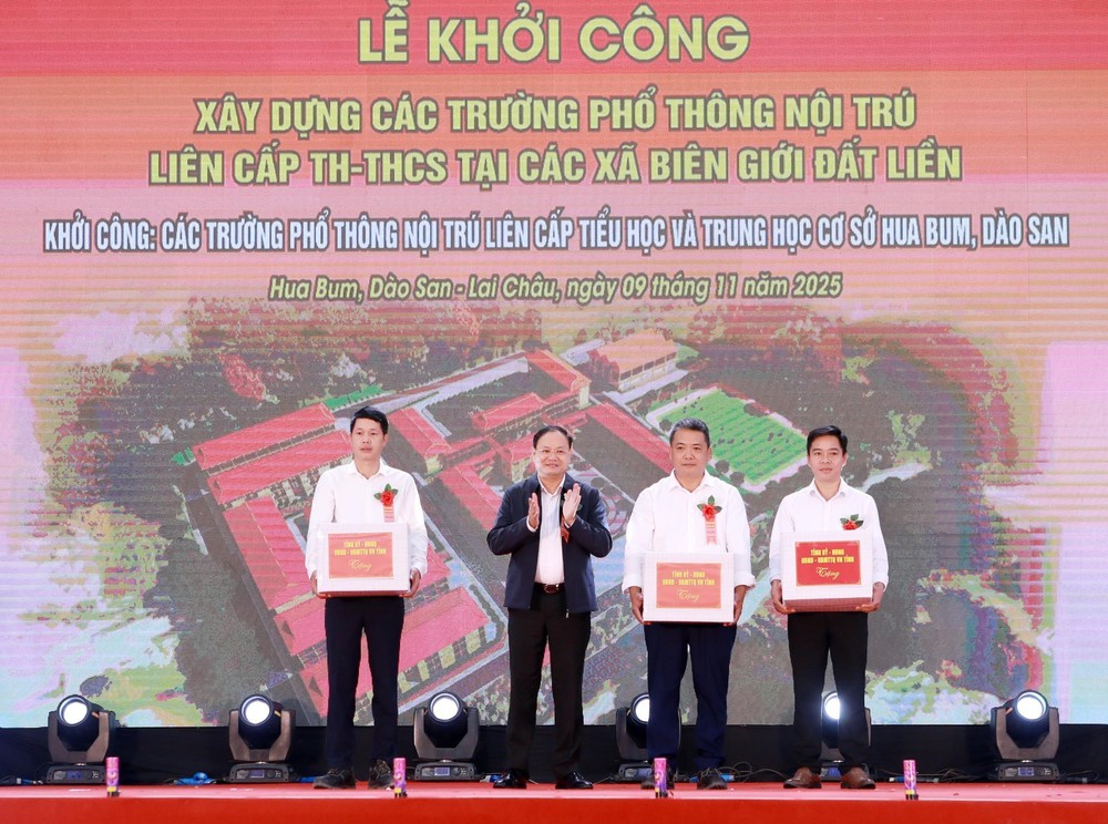 Lai Châu khởi công xây các trường Phổ thông nội trú liên cấp Tiểu học và THCS Hua Bum và Dào San - Ảnh 7.