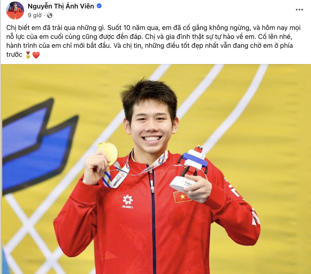 Tâm sự xúc động của Ánh Viên gửi tới em trai Quang Thuấn sau tấm HCV SEA Games 2025 - Ảnh 1. Tâm sự xúc động của Ánh Viên gửi tới em trai Quang Thuấn sau tấm HCV SEA Games 2025 - Ảnh 1.