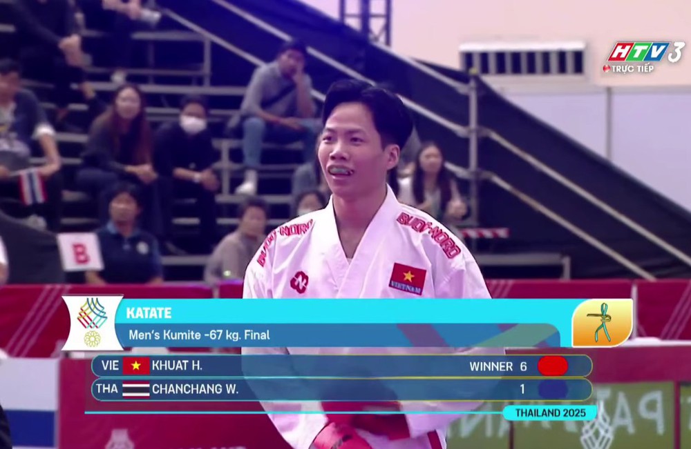 Khuất Hải Nam giành HCV nội dung đối kháng hạng cân 67kg của karate nam ở SEA Games 2025 Khuất Hải Nam giành HCV nội dung đối kháng hạng cân 67kg của karate nam ở SEA Games 2025