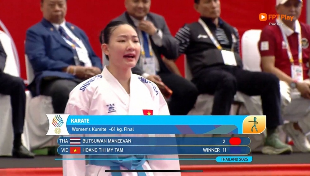 Hoàng Thị Mỹ Tâm giành HCV SEA Games 2025 nội dung kumite hạng dưới 61kg của nữ Hoàng Thị Mỹ Tâm giành HCV SEA Games 2025 nội dung kumite hạng dưới 61kg của nữ