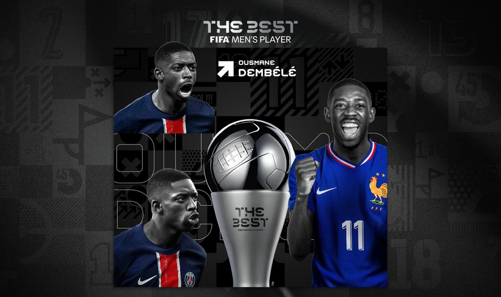 Dembele giành danh hiệu Cầu thủ nam xuất sắc nhất năm của FIFA - Ảnh 1. Dembele giành danh hiệu Cầu thủ nam xuất sắc nhất năm của FIFA - Ảnh 1.