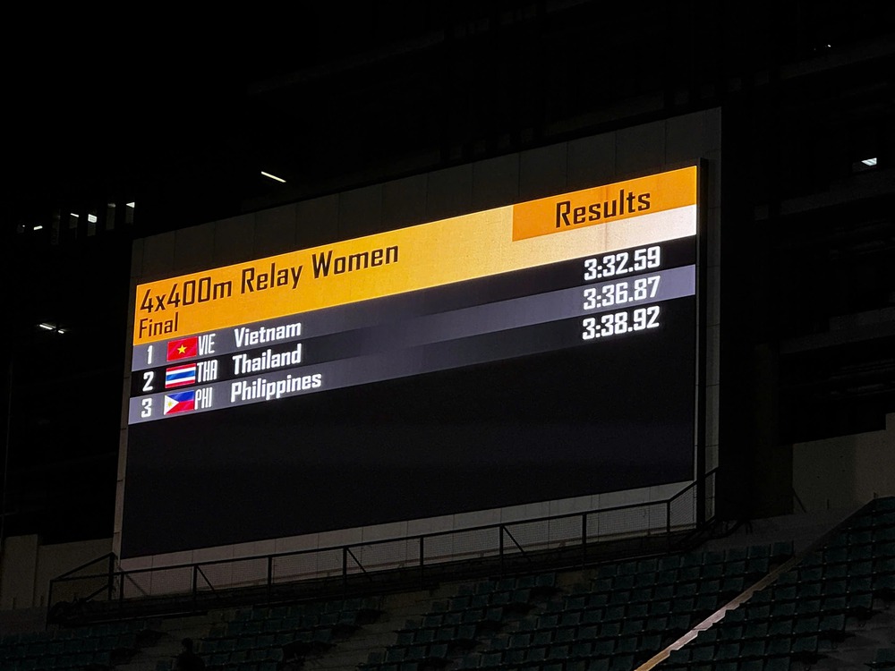 Đội chạy tiếp sức 4X400m nữ của Việt Nam giành HCV SEA Games 2025 Đội chạy tiếp sức 4X400m nữ của Việt Nam giành HCV SEA Games 2025