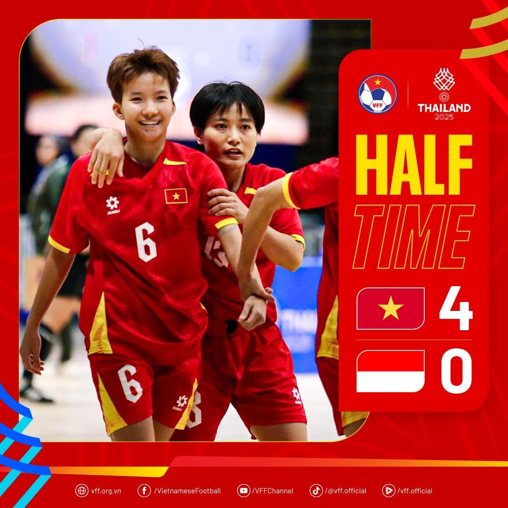 TRỰC TIẾP SEA Games 2025 hôm nay ngày 18/12: Futsal nữ Việt Nam chạm tay vào tấm HCV - Ảnh 2. TRỰC TIẾP SEA Games 2025 hôm nay ngày 18/12: Futsal nữ Việt Nam chạm tay vào tấm HCV - Ảnh 2.