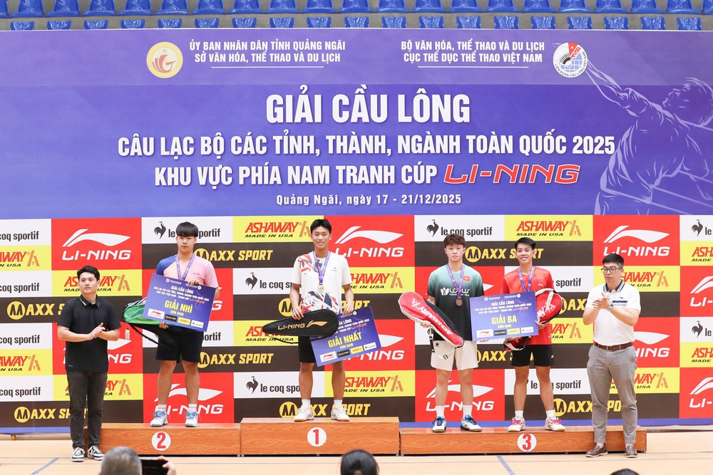 Giải Cầu lông các tỉnh, thành, ngành toàn quốc 2025 - Khu vực phía Nam - Tranh cúp Li-Ning khép lại thành công tốt đẹp - Ảnh 1.