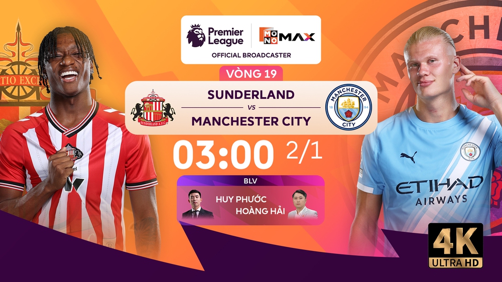 Link xem trực tiếp bóng đá Sunderland vs Man City 03h00 ngày 2/1, Ngoại hạng Anh vòng 19 - Ảnh 2.