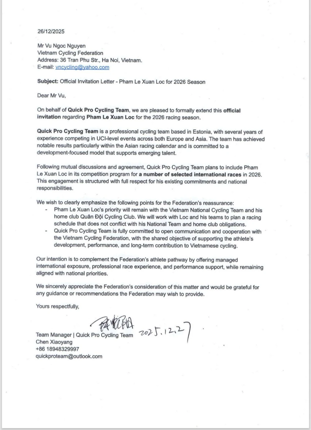Tay đua trẻ Việt Nam nhận thư mời từ đội đua chuyên nghiệp châu Âu UCI Continental - Ảnh 1. Tay đua trẻ Việt Nam nhận thư mời từ đội đua chuyên nghiệp châu Âu UCI Continental - Ảnh 1.