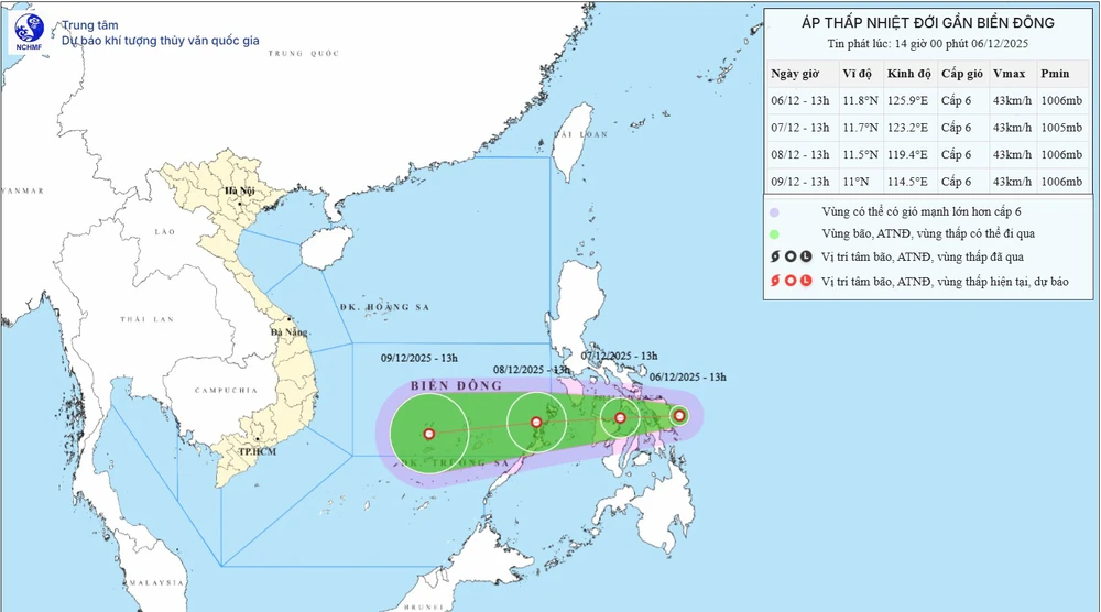 Xuất hiện áp thấp nhiệt đới gần Biển Đông - Ảnh 1. Xuất hiện áp thấp nhiệt đới gần Biển Đông - Ảnh 1.