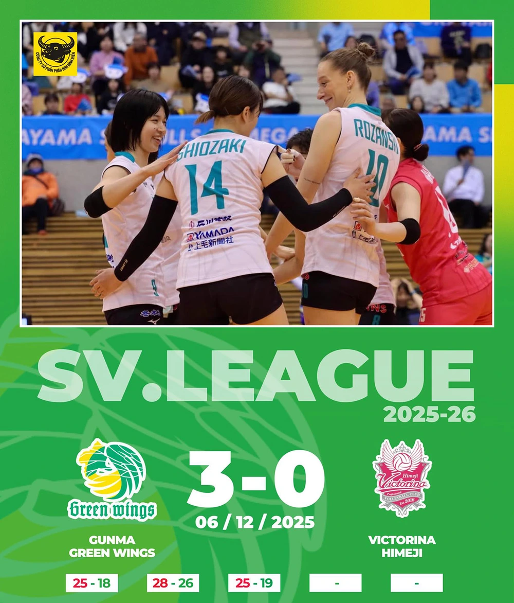 Vắng Thanh Thúy, Gunma Green Wings vẫn xuất sắc đánh bại đội bóng Top 3 Nhật Bản - Ảnh 1. Thanh Thúy