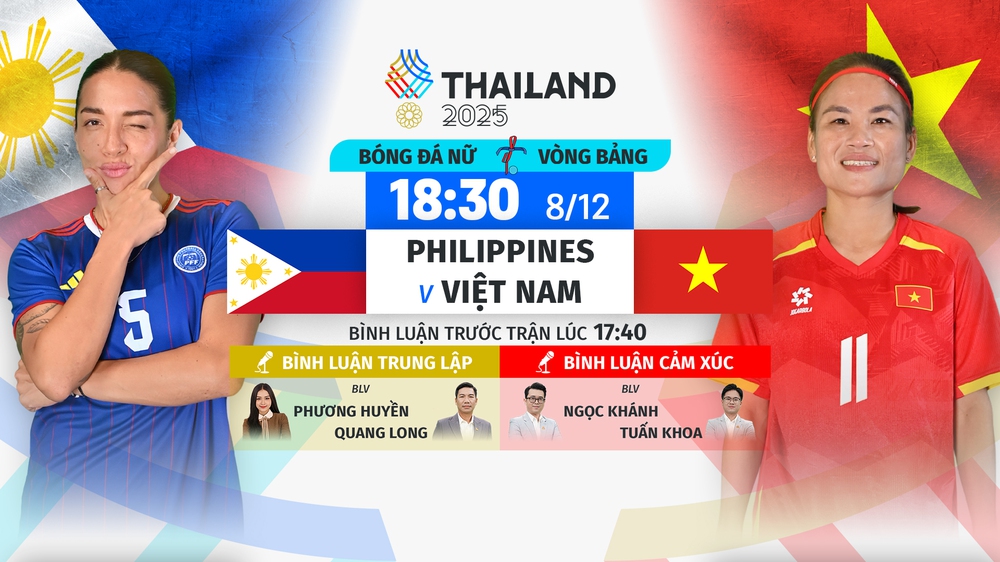Lịch thi đấu bóng đá hôm nay 8/12: Trực tiếp bóng đá nữ Việt Nam đấu với Philippines - Ảnh 1. Lịch thi đấu bóng đá hôm nay