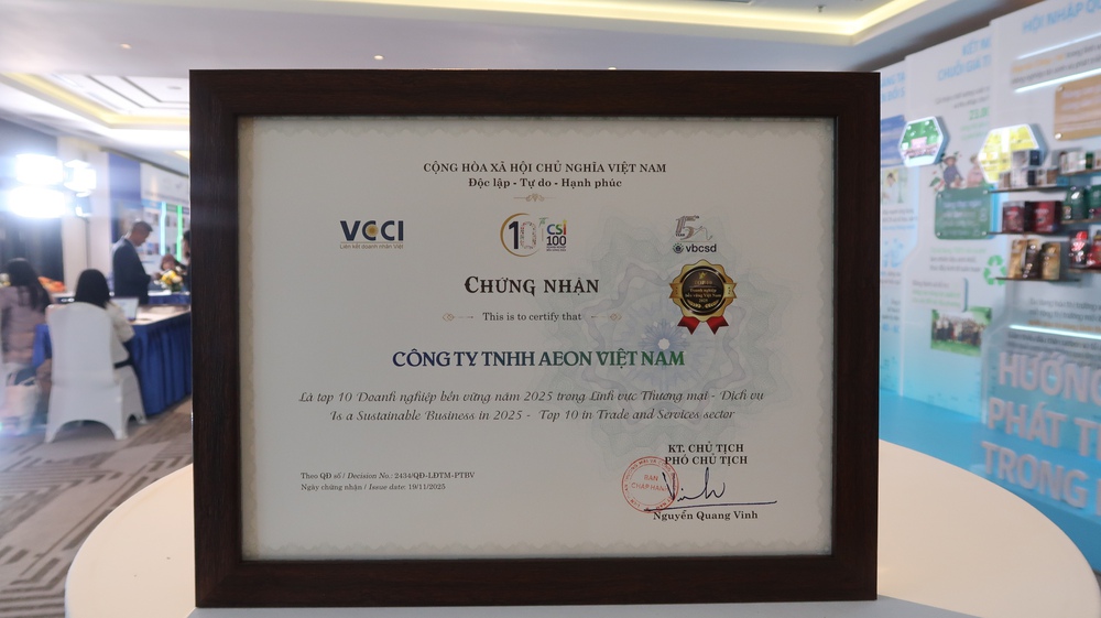 AEON Việt Nam 3 năm liền vào Top 3 Doanh nghiệp bền vững ngành Thương mại – Dịch vụ - Ảnh 2.