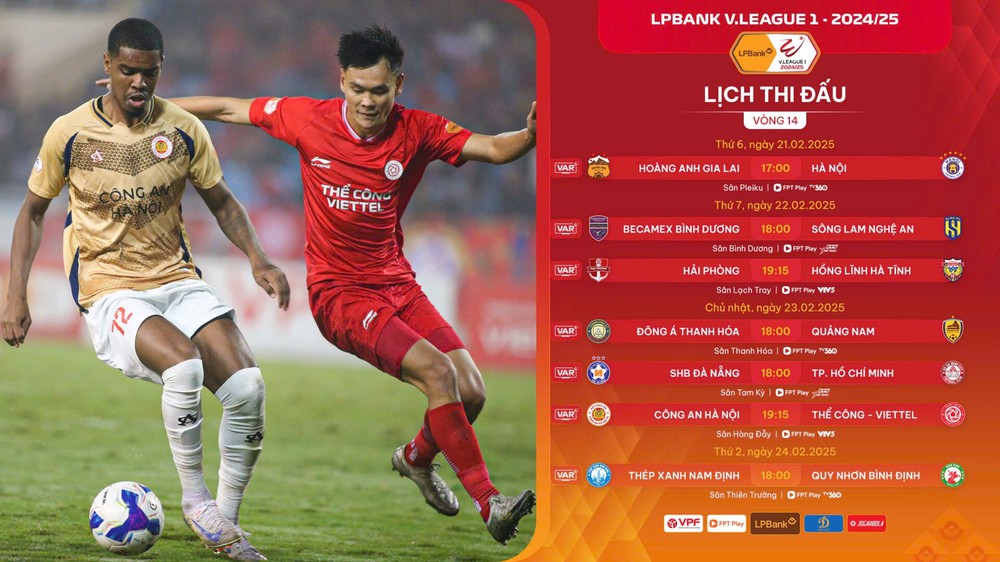 Lịch thi đấu V-League 2024-25 vòng 14: HAGL vs Hà Nội FC - Ảnh 1.