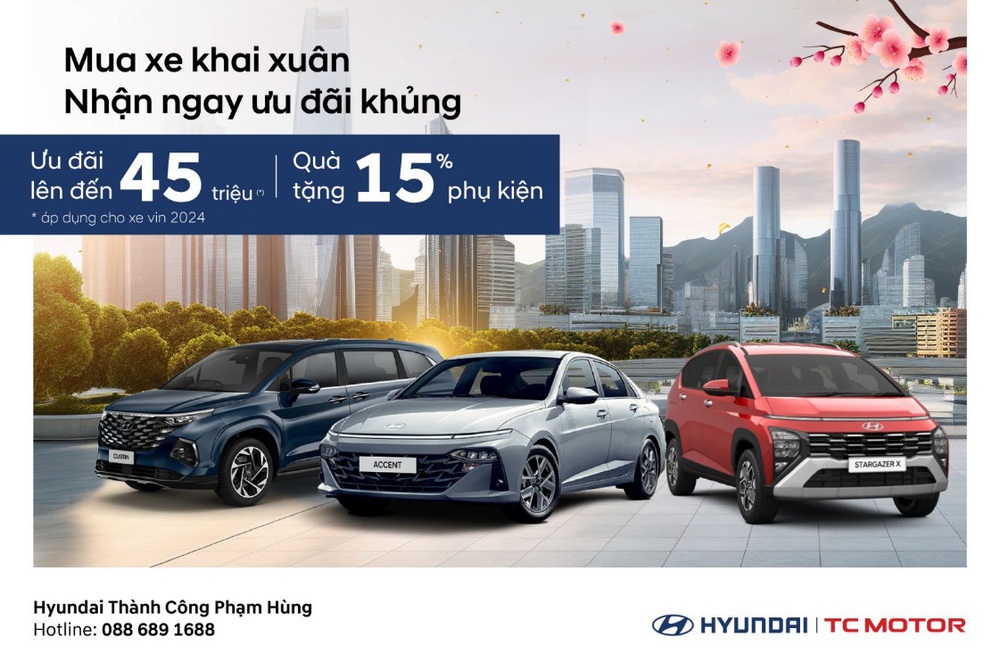 Mua Xe Khai Xuân – Chương trình khuyến mãi khủng đầu năm tại Hyundai Thành Công Phạm Hùng - Ảnh 1.