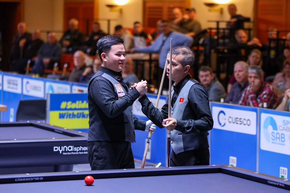 Trần Quyết Chiến và Bao Phương Vinh đặt mục tiêu giữ vững ngôi vương billiards đồng đội thế giới - Ảnh 1.