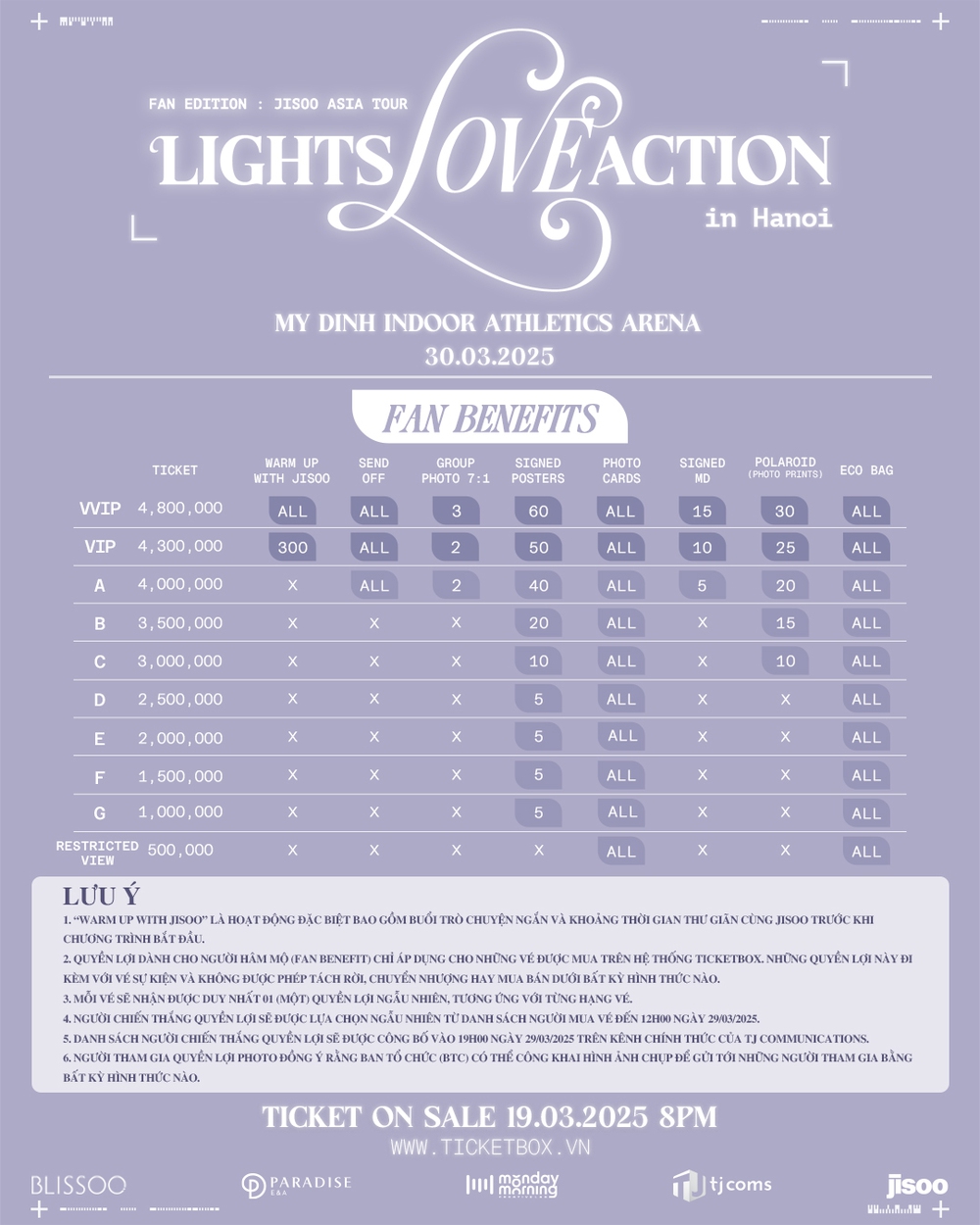 Jisoo Blackpink công bố giá vé fan meeting tại Hà Nội, chỉ từ 500.000 đồng - Ảnh 3.