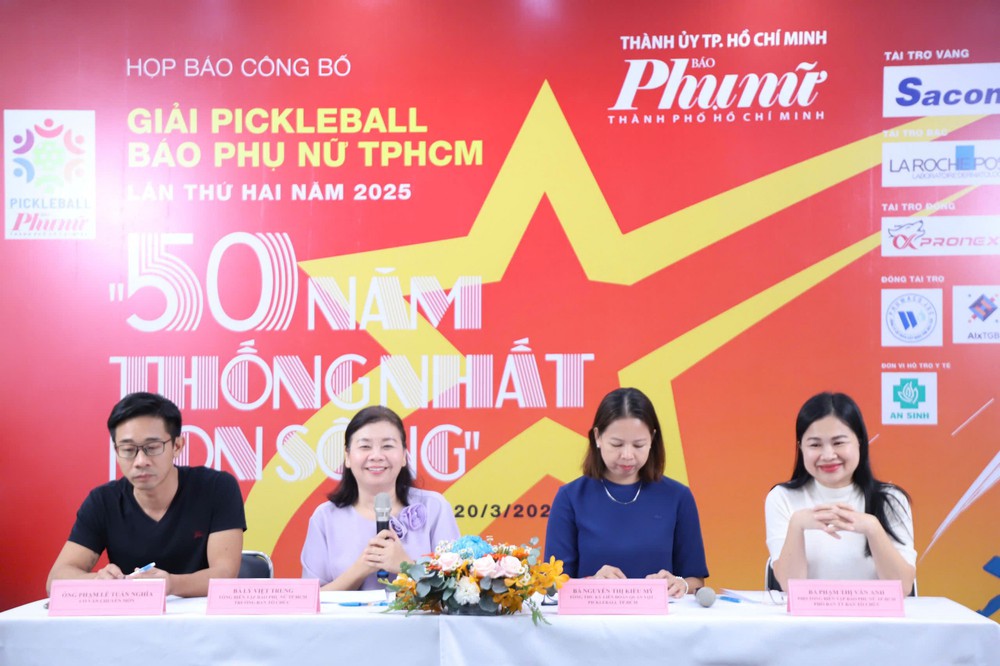 Giải Pickleball Báo Phụ nữ TP.HCM mừng 50 năm thống nhất non sông - Ảnh 1.