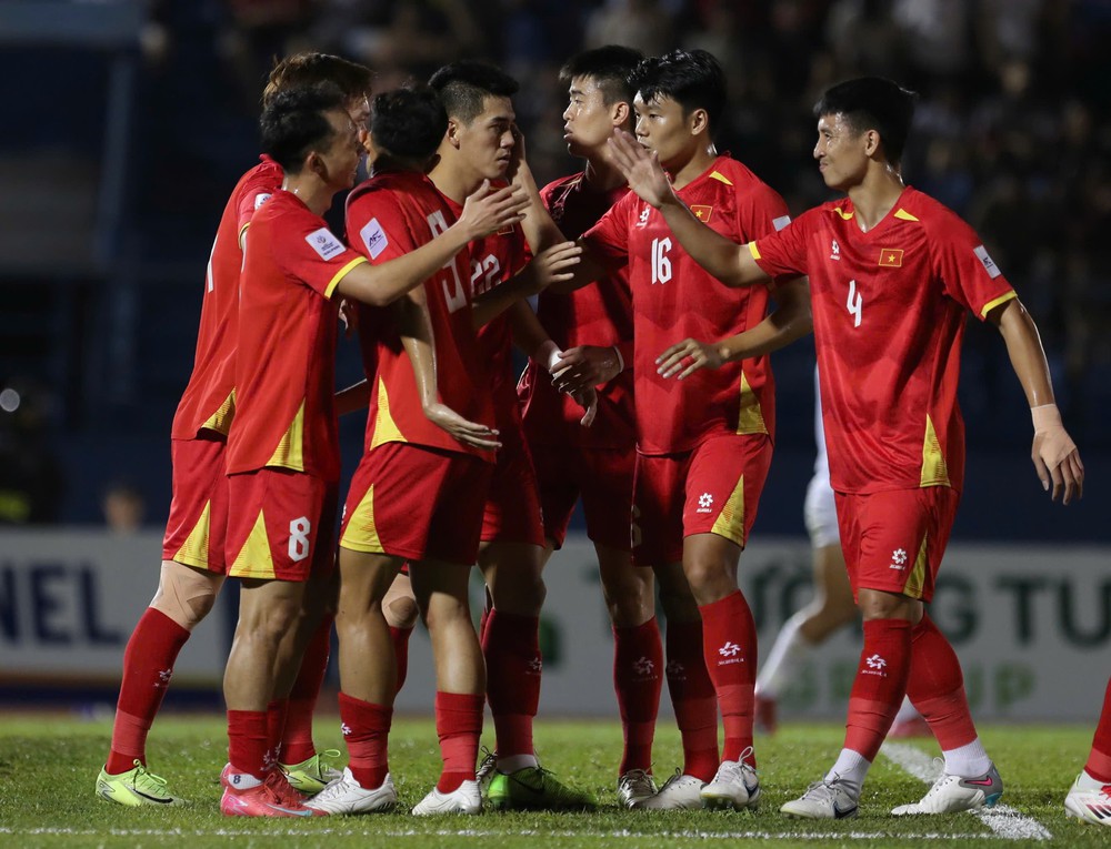 Tuyển Việt Nam thắng Lào 5-0 ở vòng loại Asian Cup 2027. Ảnh: Hoàng Linh