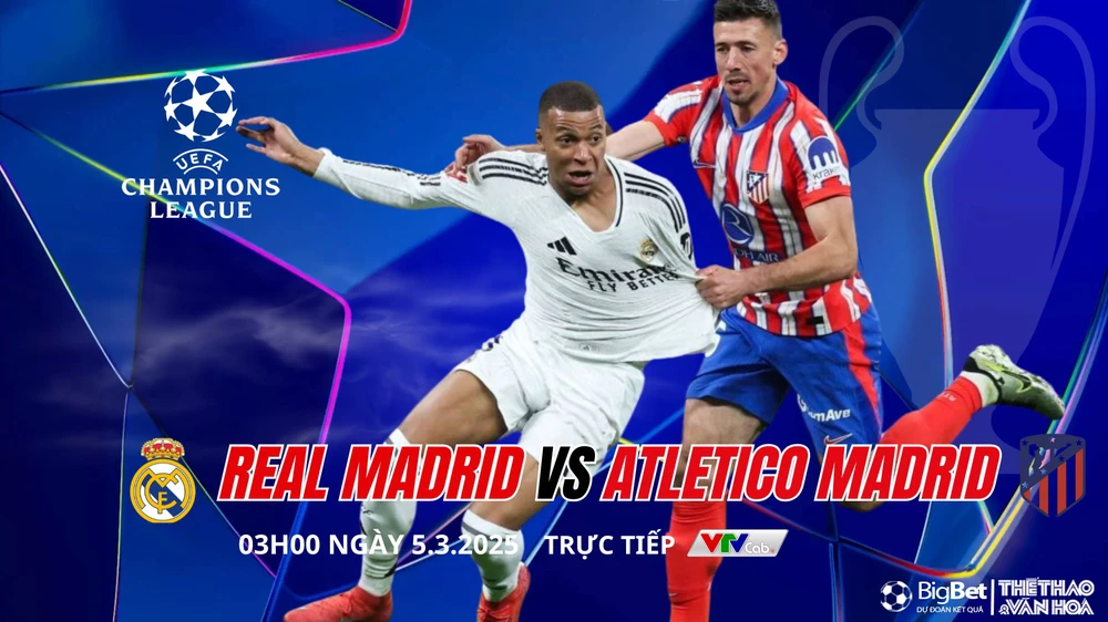 Nhận định, soi tỷ lệ Real Madrid vs Atletico Madrid 03h00 ngày 5/3, vòng 1/8 Cúp C1 châu Âu - Ảnh 1.