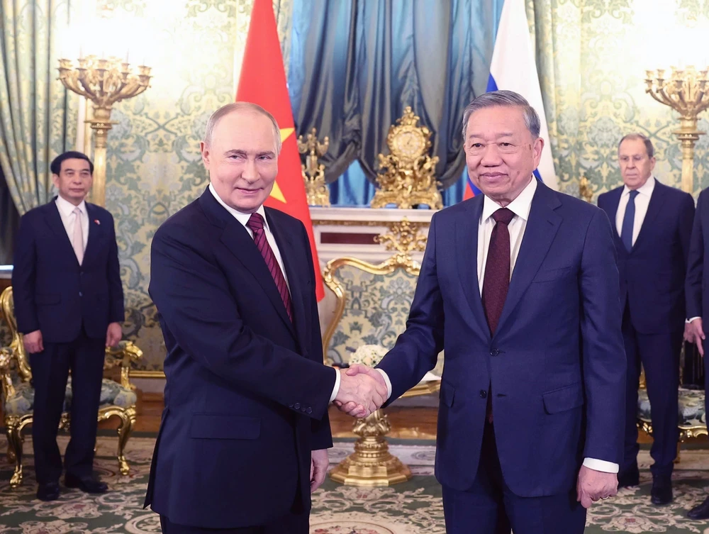 Tổng Bí thư Tô Lâm hội đàm hẹp với Tổng thống Nga Vladimir Putin - Ảnh 2.