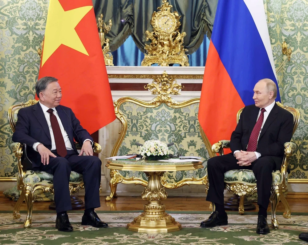 Tổng Bí thư Tô Lâm hội đàm hẹp với Tổng thống Nga Vladimir Putin - Ảnh 4.