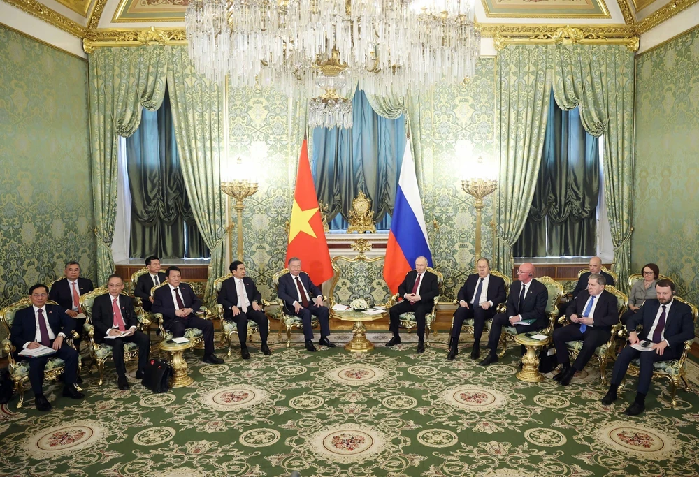 Tổng Bí thư Tô Lâm hội đàm hẹp với Tổng thống Nga Vladimir Putin - Ảnh 5.