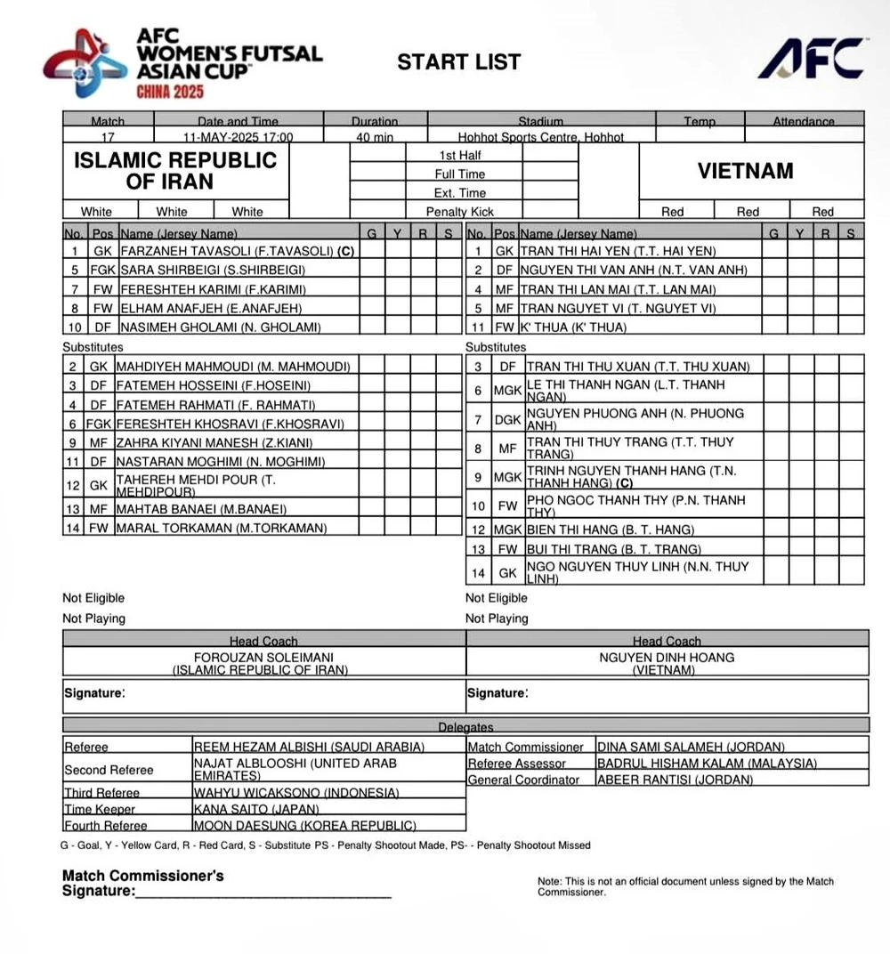 TRỰC TIẾP bóng đá Việt Nam vs Iran 16h hôm nay 11/5, VCK futsal nữ châu Á 2025 - Ảnh 3. TRỰC TIẾP bóng đá Việt Nam vs Iran 16h hôm nay 11/5, VCK futsal nữ châu Á 2025 - Ảnh 3.